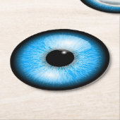 Creepy Blue Realistic Eyeball Halloween Ronde Kartonnen Onderzetter (Gebogen)