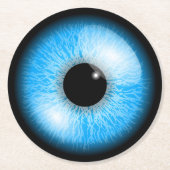 Creepy Blue Realistic Eyeball Halloween Ronde Kartonnen Onderzetter (Voorkant)