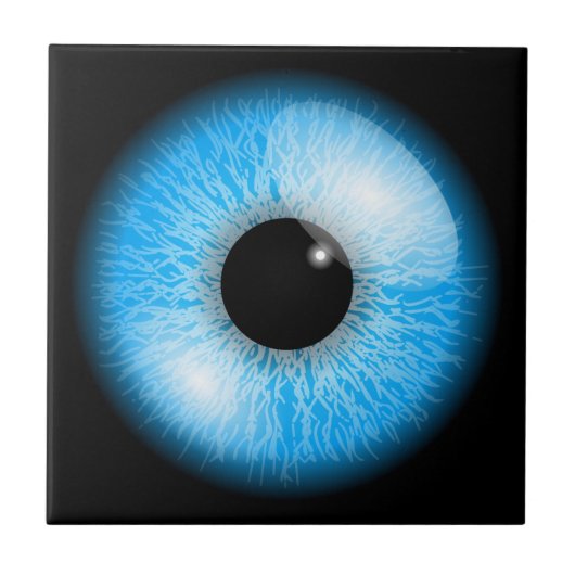 Creepy Blue Realistic Eyeball Tegeltje (Voorkant)