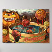 Creepy Bobbing Apples  Halloween Art-afdrukken Poster (Voorkant)