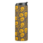 Creepy Bony Skulls en Botten Thermal Tumbler Thermosbeker (Gedraaid links)