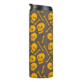 Creepy Bony Skulls en Botten Thermal Tumbler Thermosbeker (Geroteerd rechts)