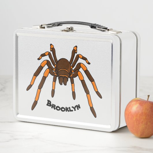 Creepy brown en oranje tarantula spider cartoon (In situ)