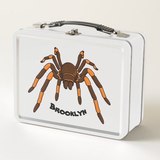 Creepy brown en oranje tarantula spider cartoon (Voorkant)