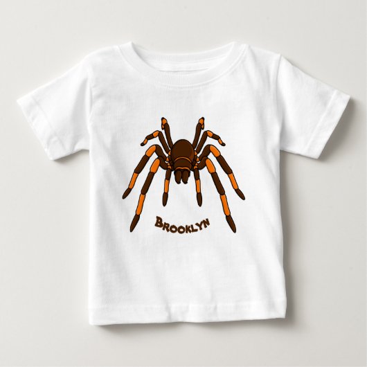Creepy brown en oranje tarantula spider cartoon (Voorkant)