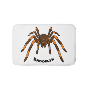 Creepy brown en oranje tarantula spider cartoon badmat