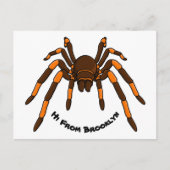 Creepy brown en oranje tarantula spider cartoon briefkaart (Voorkant)