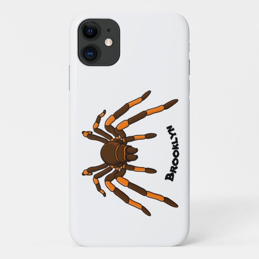 Creepy brown en oranje tarantula spider cartoon Case-Mate iPhone case (Achterkant)