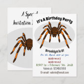 Creepy brown en oranje tarantula spider cartoon kaart (Voorkant / Achterkant)