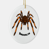 Creepy brown en oranje tarantula spider cartoon keramisch ornament (Rechts)