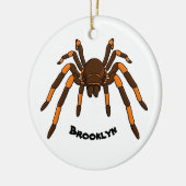 Creepy brown en oranje tarantula spider cartoon keramisch ornament (Links)