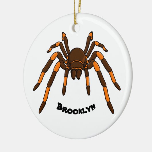 Creepy brown en oranje tarantula spider cartoon keramisch ornament (Links)