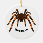 Creepy brown en oranje tarantula spider cartoon keramisch ornament (Achterkant)