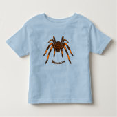 Creepy brown en oranje tarantula spider cartoon kinder shirts (Voorkant)