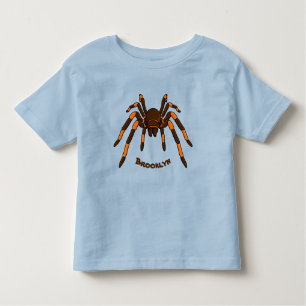 Creepy brown en oranje tarantula spider cartoon kinder shirts