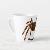 Creepy brown en oranje tarantula spider cartoon latte mok (Linkerhoek)