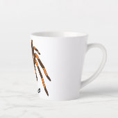 Creepy brown en oranje tarantula spider cartoon latte mok (Rechts)