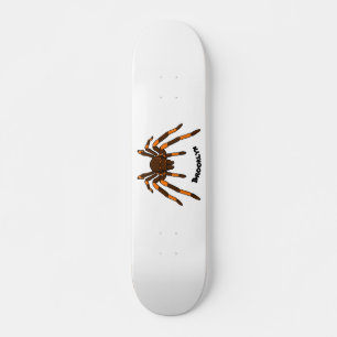 Creepy brown en oranje tarantula spider cartoon persoonlijk skateboard