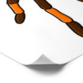Creepy brown en oranje tarantula spider cartoon poster (Hoek)