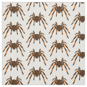 Creepy brown en oranje tarantula spider cartoon stof