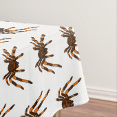 Creepy brown en oranje tarantula spider cartoon tafelkleed (Voorbeeld)