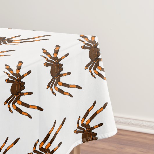 Creepy brown en oranje tarantula spider cartoon tafelkleed (Voorbeeld)