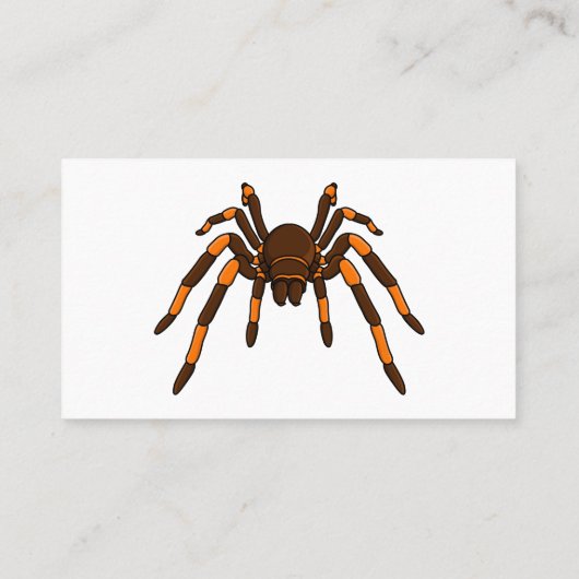 Creepy brown en oranje tarantula spider cartoon visitekaartje (Achterkant)
