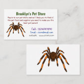 Creepy brown en oranje tarantula spider cartoon visitekaartje (Voorkant / Achterkant)