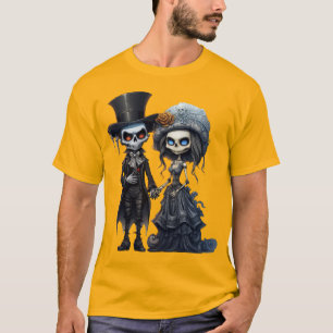 Creepy bruid bruidegom Halloween corpse paar T-shirt