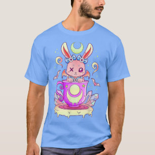 Creepy Bunny in Teacup Kawaii Pastel Gothic Anime  T-shirt