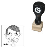 creepy businessman with money ears rubberstempel (Gestempeld)
