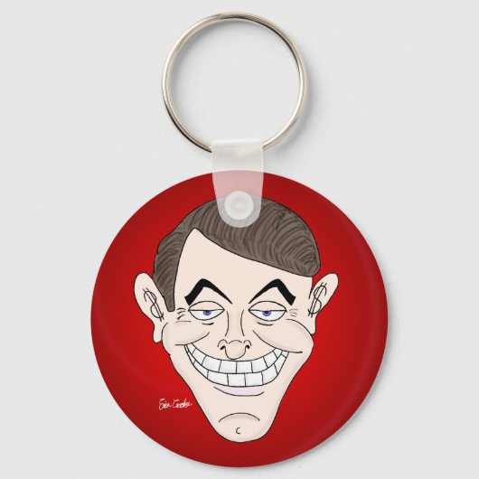 creepy businessman with money ears sleutelhanger (Voorkant)