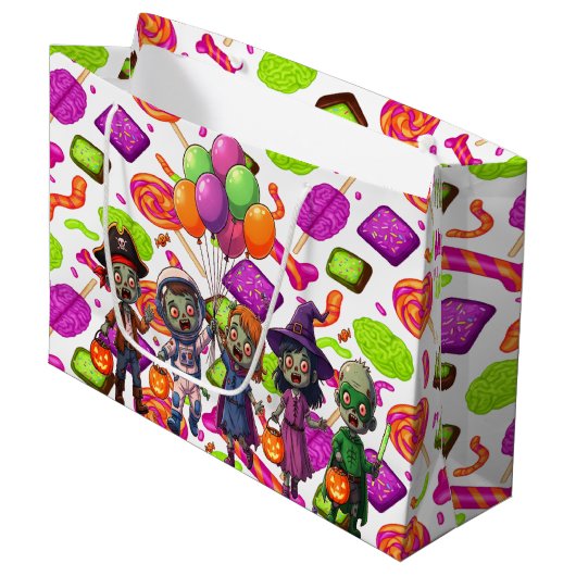 Creepy Candy Zombie Mashup For Halloween Groot Cadeauzakje (Voorkant Gekanteld)