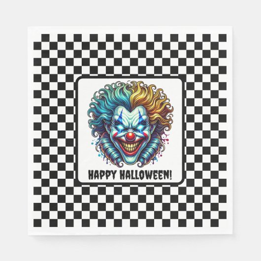 Creepy Carnival Clown Halloween Papier servet (Voorkant)