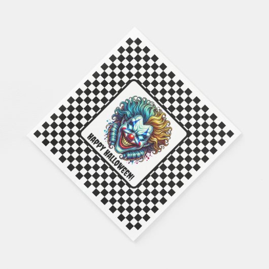 Creepy Carnival Clown Halloween Papier servet (Hoek)
