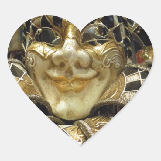 Creepy Carnival Masker Hart Sticker (Voorkant)