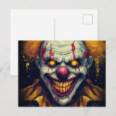 Creepy Carnival Sideshow Clown Illustratie Kunst Briefkaart (Voorkant / Achterkant)