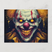 Creepy Carnival Sideshow Clown Illustratie Kunst Briefkaart (Voorkant)