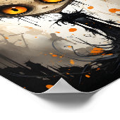 Creepy Cartoon Fantasy Halloween Monster Tree Poster (Hoek)