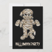 Creepy Cartoon Mummy Halloween Party Kaart (Voorkant)