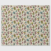 Creepy Cartoonish Skulls Halloween Cadeaupapier (Vlak)