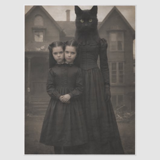 Creepy Cat Family  Tissuepapier (Voorkant)