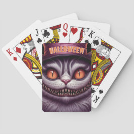 Creepy Cat Halloween Pokerkaarten