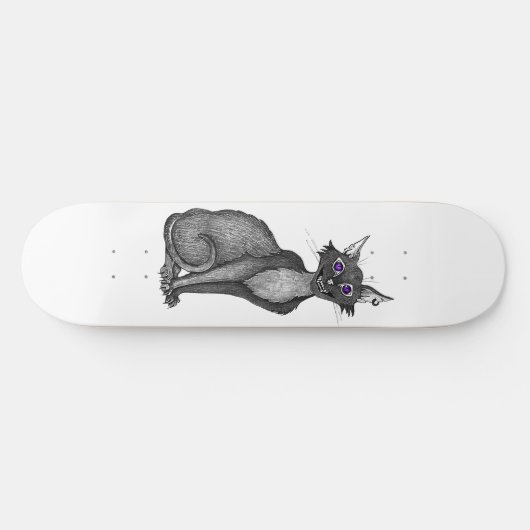 Creepy Cat Skateboard (Horizontaal)