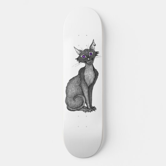 Creepy Cat Skateboard (Voorkant)