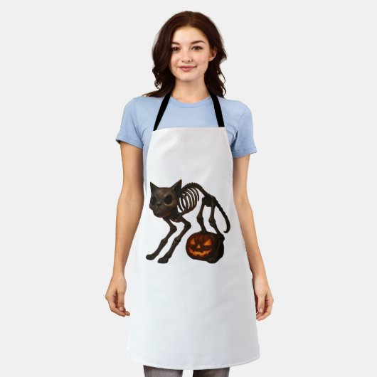 Creepy Cat Skeleton Halloween Gift Classic T-shirt Schort (Gedragen)