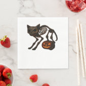 Creepy Cat Skeleton Halloween Gift Classic T-shirt Servet (Insitu)