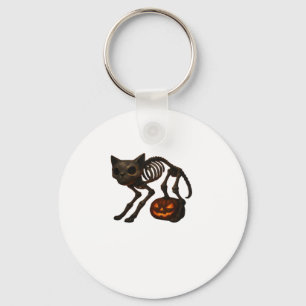 Creepy Cat Skeleton Halloween Gift Classic T-shirt Sleutelhanger