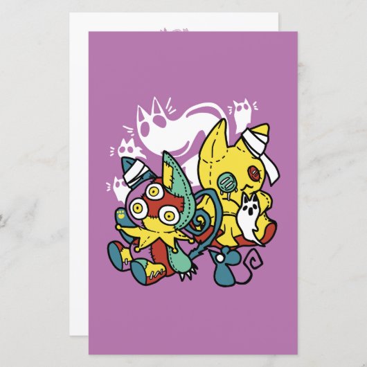 Creepy Cats Halloween Art: Paw-sitively angstaanja (Voorkant / Achterkant)