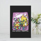 Creepy Cats Halloween Art: Paw-sitively angstaanja (Staand voorkant)